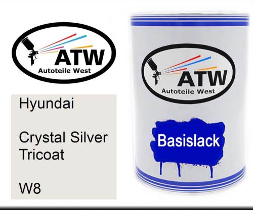 Hyundai, Crystal Silver Tricoat, W8: 500ml Lackdose, von ATW Autoteile West.